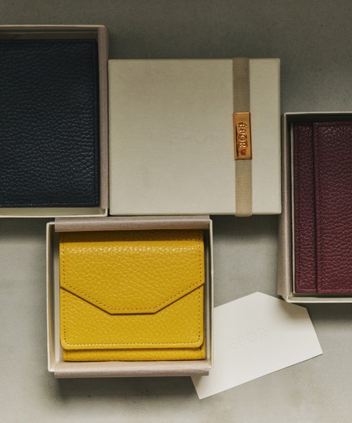 E'POR(エポール)の「【E'POR】JUDD Wallet Mini(三つ折りミニ財布)(財布・レディース・ワイン/サックスブルー/イエロー/ブラック/ベージュ系その他/ライトグレー・FREE)」の6枚目の写真