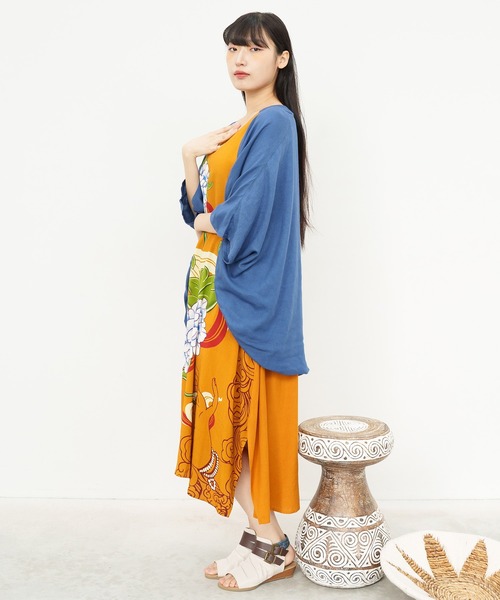 チャイハネ（チャイハネ）の「【チャイハネ】ペマルノースリーブワンピース＆UVカーディガン2点セット（ワンピース・レディース・オレンジ/ベージュ/ネイビー・FREE）」の14枚目の写真