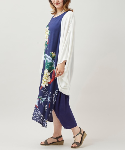 チャイハネ（チャイハネ）の「【チャイハネ】ペマルノースリーブワンピース＆UVカーディガン2点セット（ワンピース・レディース・オレンジ/ベージュ/ネイビー・FREE）」の17枚目の写真