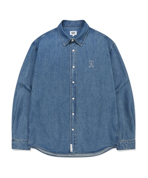 Wacky WiLLy(ワッキーウィリー)の「WASHED DENIM LONG-SLEEVED SHIRT(シャツ/ブラウス・メンズ・ブルー/ブラック・SMALL/MEDIUM/LARGE)」の1枚目の写真