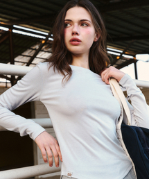 Logo Label long-sleeved T-shirt Gracy Blue