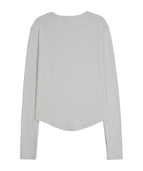 ERER(エルエル)の「Logo Label long-sleeved T-shirt Gracy Blue(Tシャツ/カットソー・レディース・ライトブルーグレー・F)」の6枚目の写真