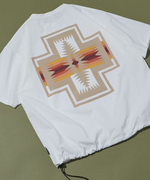 PENDLETON（ペンドルトン）の「PENDLETON/ペンドルトン 別注 バックプリント スピンドルTシャツ/ソロテックス×カルキュロ素材/吸汗速乾/軽量/ドライタッチ（Tシャツ/カットソー・メンズ・ホワイト/チャコールグレー/ブラック/オフホワイト/オリーブ/マスタード・SMALL/MEDIUM/LARGE）」の22枚目の写真