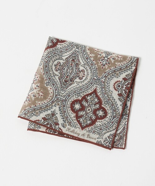 UNITED ARROWS（ユナイテッドアローズ）の「＜HOLLIDAY＆BROWN＞ペイズリー ポケットチーフ（ポケットチーフ・メンズ・ネイビー/ダークグレー/ブラウン系・FREE）」の2枚目の写真