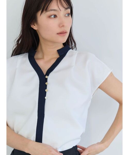 TONAL(トーナル)の「マルチセットバイカラースキッパーフレンチブラウス(シャツ/ブラウス・レディース・ネイビー/オフホワイト/ブラウン/ライトグレー・MEDIUM)」の15枚目の写真