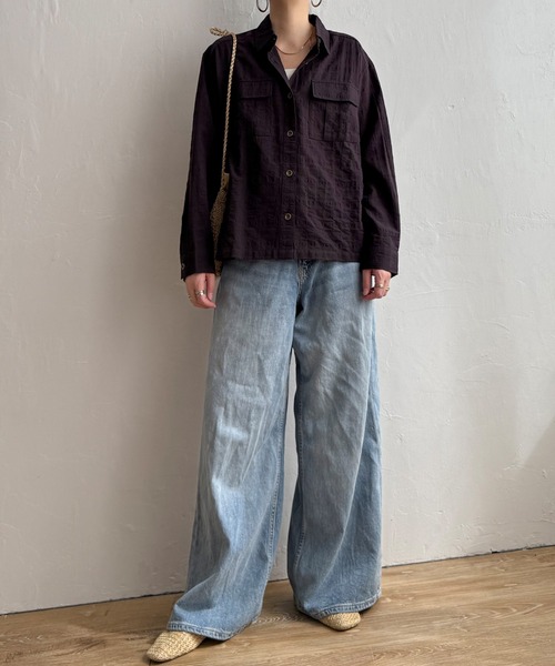 LBC(エルビーシー)の「ジャカードダブルポケットシャツジャケット(シャツ/ブラウス・レディース・チャコール/カーキ/ベージュ・M)」の22枚目の写真