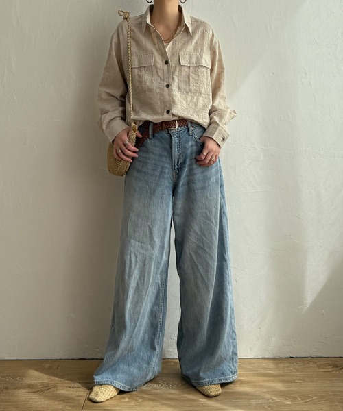 LBC(エルビーシー)の「ジャカードダブルポケットシャツジャケット(シャツ/ブラウス・レディース・チャコール/カーキ/ベージュ・M)」の19枚目の写真