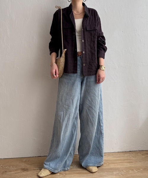 LBC(エルビーシー)の「ジャカードダブルポケットシャツジャケット(シャツ/ブラウス・レディース・チャコール/カーキ/ベージュ・M)」の18枚目の写真