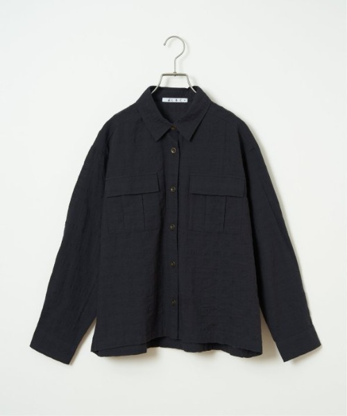 LBC(エルビーシー)の「ジャカードダブルポケットシャツジャケット(シャツ/ブラウス・レディース・チャコール/カーキ/ベージュ・M)」の17枚目の写真