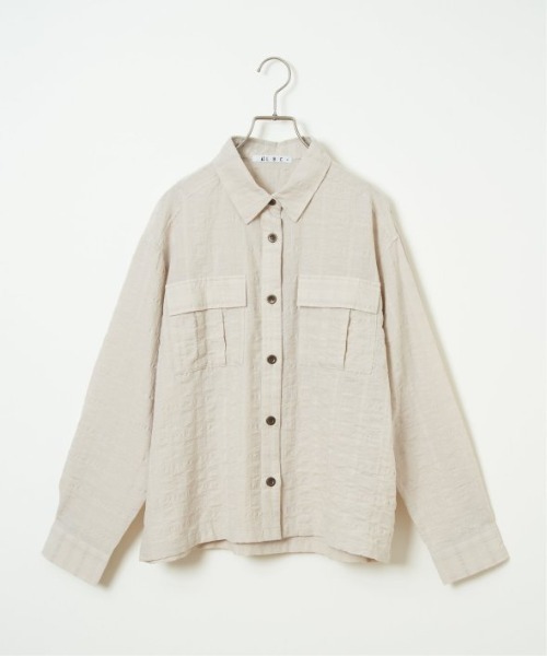 LBC(エルビーシー)の「ジャカードダブルポケットシャツジャケット(シャツ/ブラウス・レディース・チャコール/カーキ/ベージュ・M)」の16枚目の写真