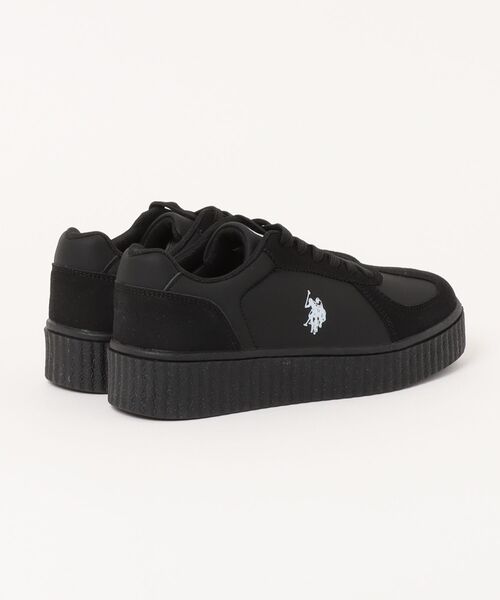 U.S. POLO ASSN.(ユーエスポロアッスン)の「【U.S.POLO ASSN.】ユーエスポロアッスン 厚底コートタイプスニーカー PL00813(スニーカー・レディース・ブラック/ホワイト・22.5cm/23.5cm/24.5cm/23.0cm/24.0cm)」の3枚目の写真