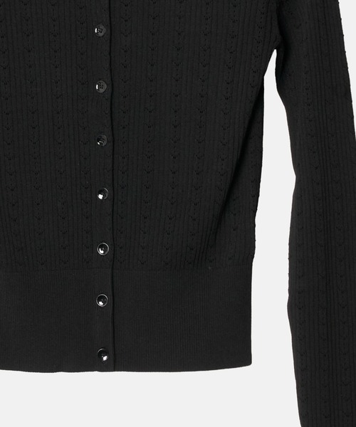 LE CIEL BLEU(ルシェルブルー)の「リブドアイレットカーディガン / Ribbed Eyelet Cardigan(ニット/セーター・レディース・ブラック/ピンク/ライトブルー・36)」の14枚目の写真