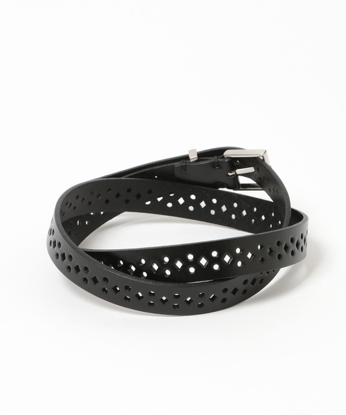 Andemiu（アンデミュウ）の「パンチングレザーベルト634252（ベルト・レディース・ダークブラウン/ブラック・FREE）」の5枚目の写真