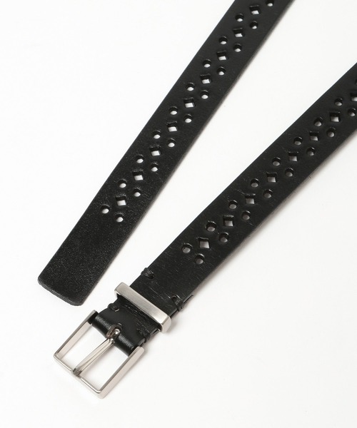 Andemiu（アンデミュウ）の「パンチングレザーベルト634252（ベルト・レディース・ダークブラウン/ブラック・FREE）」の8枚目の写真