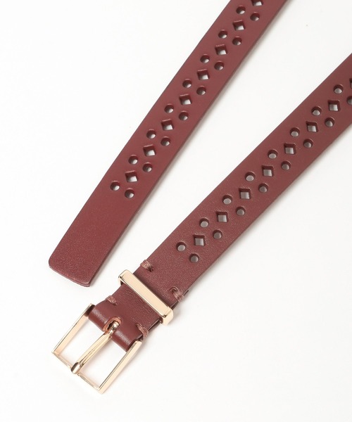 Andemiu（アンデミュウ）の「パンチングレザーベルト634252（ベルト・レディース・ダークブラウン/ブラック・FREE）」の13枚目の写真