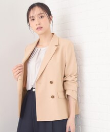 ダブルブレストジャケット/セットアップ対応可【洗える/接触冷感/吸水速乾/防シワ/ストレッチ】