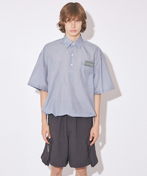 beautiful people(ビューティフルピープル)の「endonend cotton silk big QOL tag shirts(シャツ/ブラウス・レディース・ブルーグレー/ライトブルー・36/38/40/34)」の4枚目の写真