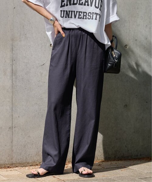 FRAMeWORK(フレームワーク)の「≪WEB限定 / 追加≫レーヨンリネンツイルドロストパンツ(その他パンツ・レディース・ホワイト/ブラウン/ベージュ系その他/ネイビー・34/36/38/40)」の4枚目の写真