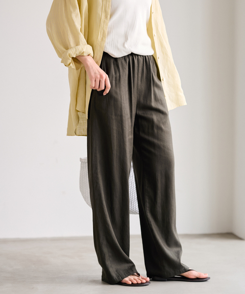 FRAMeWORK(フレームワーク)の「≪WEB限定 / 追加≫レーヨンリネンツイルドロストパンツ(その他パンツ・レディース・ホワイト/ブラウン/ベージュ系その他/ネイビー・34/36/38/40)」の2枚目の写真
