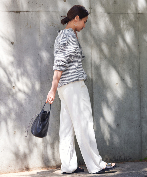 FRAMeWORK(フレームワーク)の「≪WEB限定 / 追加≫レーヨンリネンツイルドロストパンツ(その他パンツ・レディース・ホワイト/ブラウン/ベージュ系その他/ネイビー・34/36/38/40)」の18枚目の写真