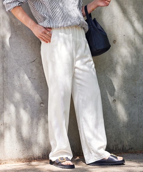 FRAMeWORK(フレームワーク)の「≪WEB限定 / 追加≫レーヨンリネンツイルドロストパンツ(その他パンツ・レディース・ホワイト/ブラウン/ベージュ系その他/ネイビー・34/36/38/40)」の20枚目の写真