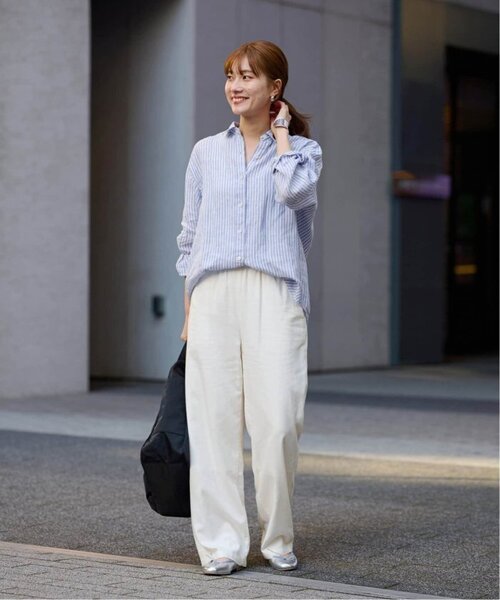 FRAMeWORK(フレームワーク)の「≪WEB限定 / 追加≫レーヨンリネンツイルドロストパンツ(その他パンツ・レディース・ホワイト/ブラウン/ベージュ系その他/ネイビー・34/36/38/40)」の21枚目の写真