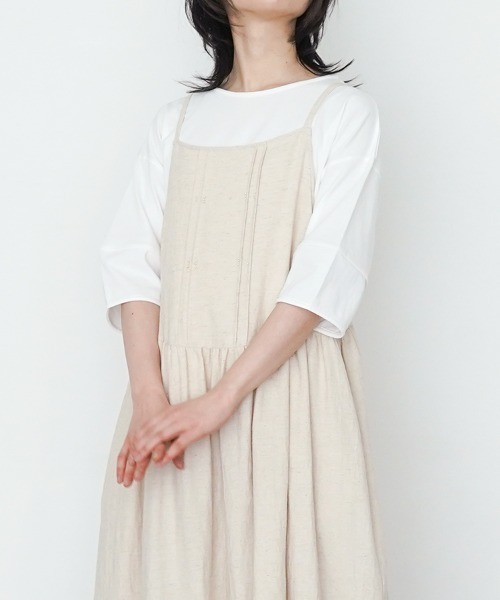 オオカミとフクロウ(オオカミとフクロウ)の「オオカミと白い雲のスワロー(Tシャツ/カットソー・レディース・グレー/スミクロ/ホワイト/ブルー・FREE)」の2枚目の写真