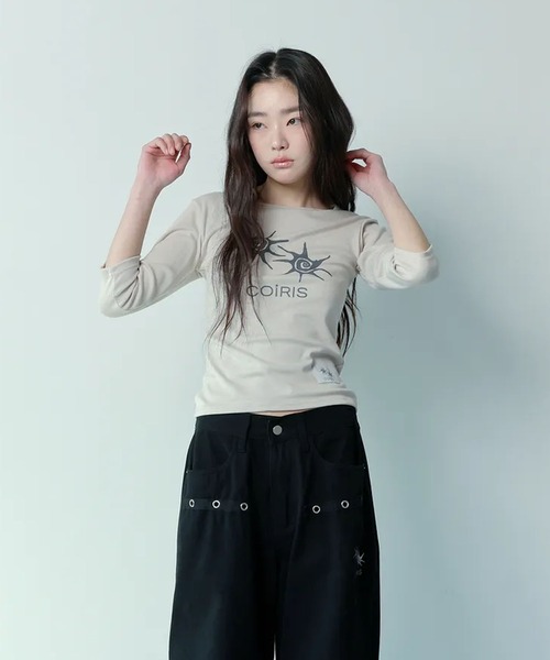 Ada.(エイダ)の「◇COIRIS◇ブランド直輸入正規品/リーン スリーブ Tシャツ REAN SLEEVE T(Tシャツ/カットソー・レディース・ベージュ/ブラック/ホワイト・FREE)」の4枚目の写真