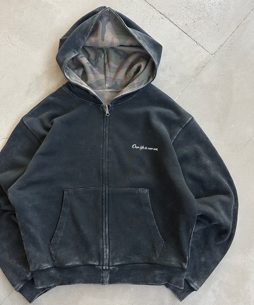 kutir(クティール)の「REVERSIBLE THERMAL ZIP HOODIE/リバーシブルサーマルジップパーカー(パーカー・メンズ・ブラック/杢グレー/ボルドー・MEDIUM/LARGE)」の11枚目の写真