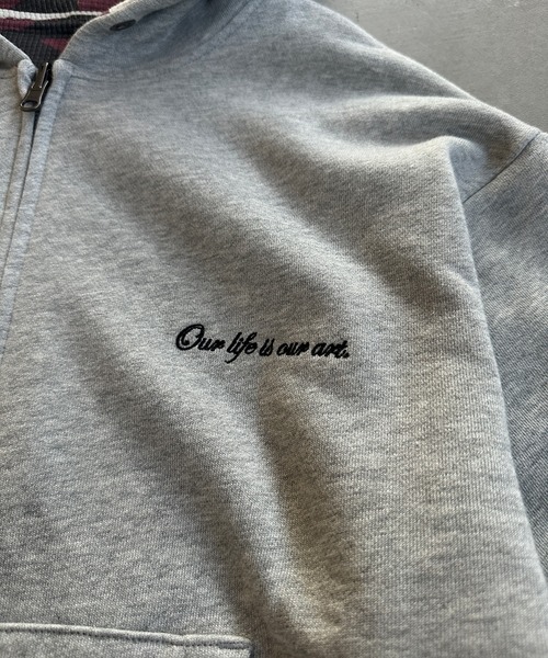 kutir(クティール)の「REVERSIBLE THERMAL ZIP HOODIE/リバーシブルサーマルジップパーカー(パーカー・メンズ・ブラック/杢グレー/ボルドー・MEDIUM/LARGE)」の20枚目の写真