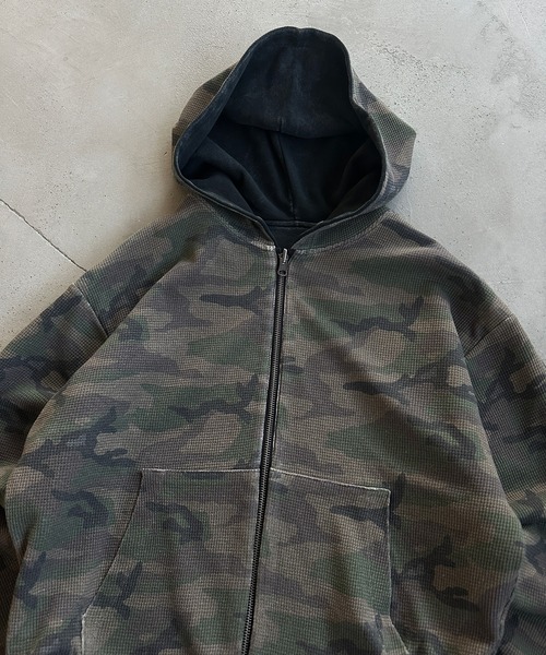 kutir(クティール)の「REVERSIBLE THERMAL ZIP HOODIE/リバーシブルサーマルジップパーカー(パーカー・メンズ・ブラック/杢グレー/ボルドー・MEDIUM/LARGE)」の16枚目の写真