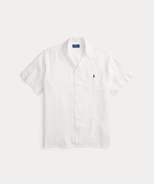 POLO RALPH LAUREN(ポロ ラルフ ローレン)の「クラシック フィット リネン キャンプ シャツ(シャツ/ブラウス・メンズ・ホワイト・L/M/S)」の2枚目の写真