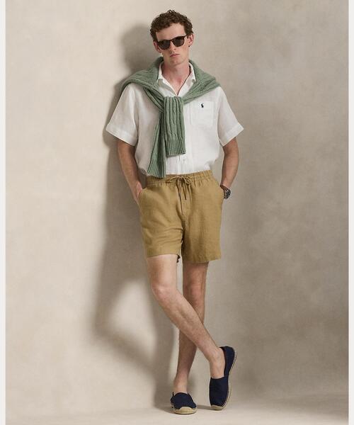 POLO RALPH LAUREN(ポロ ラルフ ローレン)の「クラシック フィット リネン キャンプ シャツ(シャツ/ブラウス・メンズ・ホワイト・L/M/S)」の3枚目の写真