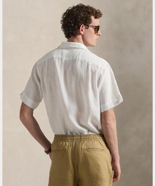POLO RALPH LAUREN(ポロ ラルフ ローレン)の「クラシック フィット リネン キャンプ シャツ(シャツ/ブラウス・メンズ・ホワイト・L/M/S)」の4枚目の写真