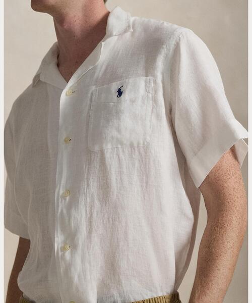 POLO RALPH LAUREN(ポロ ラルフ ローレン)の「クラシック フィット リネン キャンプ シャツ(シャツ/ブラウス・メンズ・ホワイト・L/M/S)」の5枚目の写真