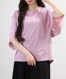EGLANTINE フレアスリーブプリントカットソー 半端袖