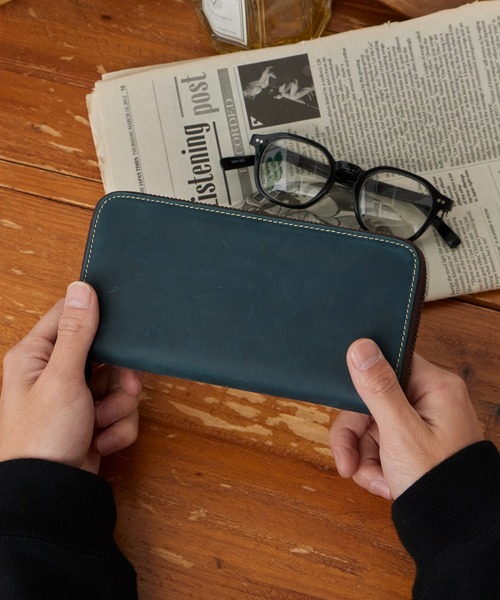 ROOPTOKYO(ループトウキョウ)の「OKUOKU 0909/オクオク 本革 牛革クレイジーホースレザー ラウンドジップウォレット 2026年春夏(財布・メンズ・イエロー/グリーン系その他/ブルー系その他/グリーン/レッド系その他/ダークブラウン系/ダークブラウン/ブラウン系その他/イエロー系その他/ブラック系その他2/ブルー/ライトブラウン/ブラック系その他/レッド系その他2・FREE)」の10枚目の写真