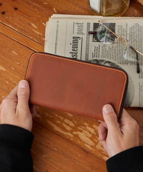 ROOPTOKYO(ループトウキョウ)の「OKUOKU 0909/オクオク 本革 牛革クレイジーホースレザー ラウンドジップウォレット 2026年春夏(財布・メンズ・イエロー/グリーン系その他/ブルー系その他/グリーン/レッド系その他/ダークブラウン系/ダークブラウン/ブラウン系その他/イエロー系その他/ブラック系その他2/ブルー/ライトブラウン/ブラック系その他/レッド系その他2・FREE)」の5枚目の写真