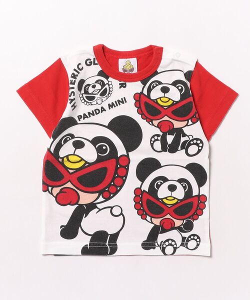 HYSTERIC MINI（ヒステリックミニ）の「PANDA MINI 半袖Tシャツ（Tシャツ/カットソー・キッズ・レッド/ホワイト・90/80）」の2枚目の写真