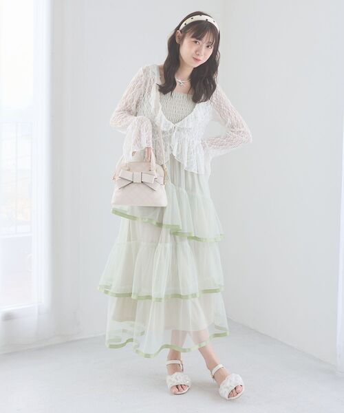 MAJESTIC LEGON(マジェスティックレゴン)の「バリエフリル襟カーディガン(カーディガン/ボレロ・レディース・ホワイト系その他/ブラック/オフホワイト・MEDIUM)」の13枚目の写真