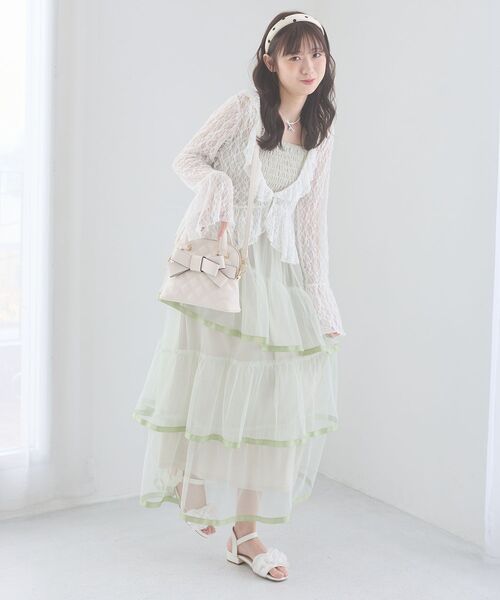 MAJESTIC LEGON(マジェスティックレゴン)の「バリエフリル襟カーディガン(カーディガン/ボレロ・レディース・ホワイト系その他/ブラック/オフホワイト・MEDIUM)」の14枚目の写真
