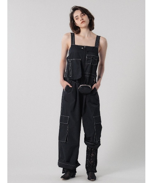ELCHELE（エルチェレ）の「EPIC UTILITY OVERALLS（サロペット/オーバーオール・レディース・キナリ/ベージュ/ブラック・36/38）」の5枚目の写真