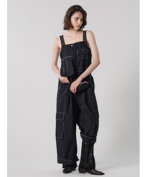 ELCHELE（エルチェレ）の「EPIC UTILITY OVERALLS（サロペット/オーバーオール・レディース・キナリ/ベージュ/ブラック・36/38）」の4枚目の写真