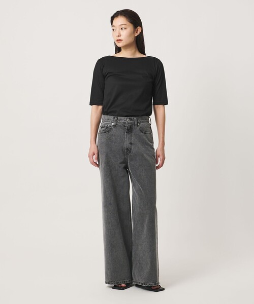 MARW UNITED ARROWS(マルゥ ユナイテッドアローズ)の「<MARW UNITED ARROWS>ボートネック 5分袖 カットソー 汗ジミ防止(Tシャツ/カットソー・レディース・ホワイト/ライトグレー/モカ/ネイビー/ブラック・FREE)」の9枚目の写真
