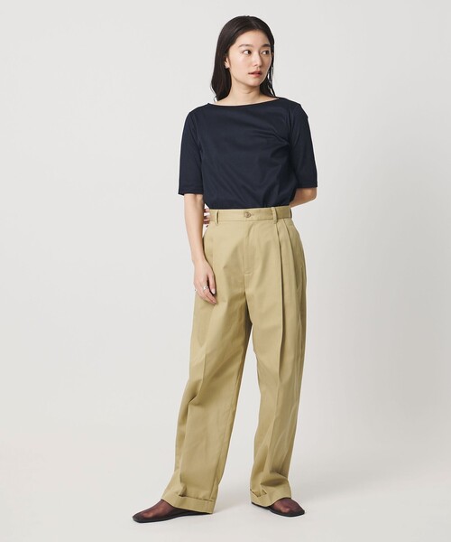 MARW UNITED ARROWS(マルゥ ユナイテッドアローズ)の「<MARW UNITED ARROWS>ボートネック 5分袖 カットソー 汗ジミ防止(Tシャツ/カットソー・レディース・ホワイト/ライトグレー/モカ/ネイビー/ブラック・FREE)」の13枚目の写真