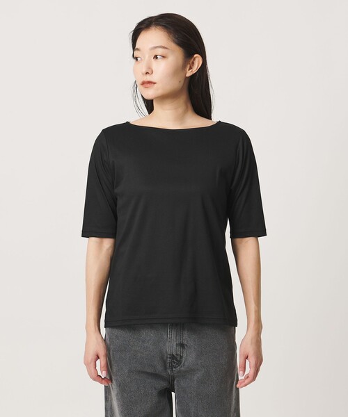 MARW UNITED ARROWS(マルゥ ユナイテッドアローズ)の「<MARW UNITED ARROWS>ボートネック 5分袖 カットソー 汗ジミ防止(Tシャツ/カットソー・レディース・ホワイト/ライトグレー/モカ/ネイビー/ブラック・FREE)」の14枚目の写真
