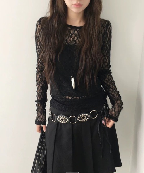 LYEON（リヨン）の「オフショルシアーレーストップス（Tシャツ/カットソー・レディース・ブラック/オフホワイト/グレー・FREE）」の4枚目の写真