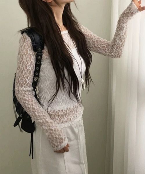 LYEON（リヨン）の「オフショルシアーレーストップス（Tシャツ/カットソー・レディース・ブラック/オフホワイト/グレー・FREE）」の15枚目の写真