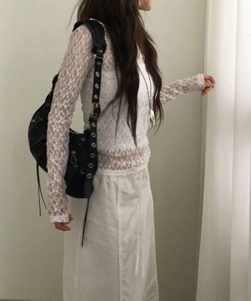 LYEON（リヨン）の「オフショルシアーレーストップス（Tシャツ/カットソー・レディース・ブラック/オフホワイト/グレー・FREE）」の16枚目の写真