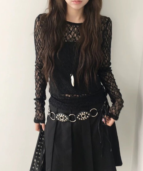 LYEON（リヨン）の「オフショルシアーレーストップス（Tシャツ/カットソー・レディース・ブラック/オフホワイト/グレー・FREE）」の19枚目の写真